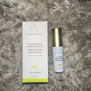 Drunk Elephant Virgin Marula Facial Oil & B Goldi Bright drops